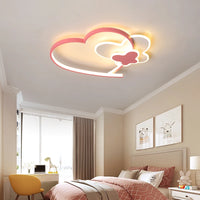 Heart Chandelier For Girl Children Boys Kids room lamp Indoor home Nordic ceiling Lights flush mount light Pink Chandelier Lamp