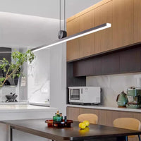 Modern And Simple One-word Long Restaurant Chandelier 2025 Creative New Bar Table Lamp Minimalist Office Hanging Line Lamp