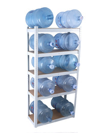 5 Layers Laminated White Metal Shelving Unit Adjustable Garage Storage Utility Rack Heavy Duty Shelf