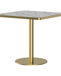 Square Modern Dinning Table 31.5 Inches Bistro Table Tulip Table With Faux Marble Top,Easy Assemble,Sturdy Metal Frame Diameter