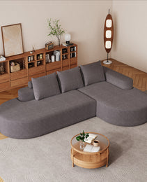 Modern Curved Sofa ,Chenille Upholstered Sectional Sofa Couch Set,Modular 108.5 L Shaped Sectional Living Room Sofa Set With 3 Pillows,Free Combination Sofa Couch For Living Room,Bedroom