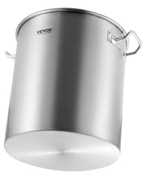 VEVOR Stainless Steel Stockpot, 42 Quart Large Cooking Pots, Cookware Sauce Pot With Strainer, Lid, And Handle, Heavy Duty Commercial Grade Stock Pot, Sanding Treatment, For Large Groups Events Silver