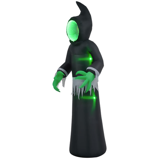 Eight-foot mirror-face ghost LED Halloween inflatable