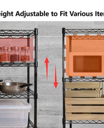 55.5  W X 24  D X 80  H Heavy Duty Wire Storage Shelves With Wheels  4 Tier Adjustable  2400 Lbs Capacity  Garage Shelving Unit  Rolling Industrial Storage  Black