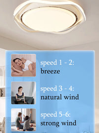2026 New Smart Silent LED Ceiling Fan Light: Modern Minimalist Round Design, for Bedroom (Bladeless)