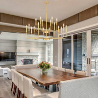 Gold Chandeliers for Dining Room Light Fixture，D44 Inch