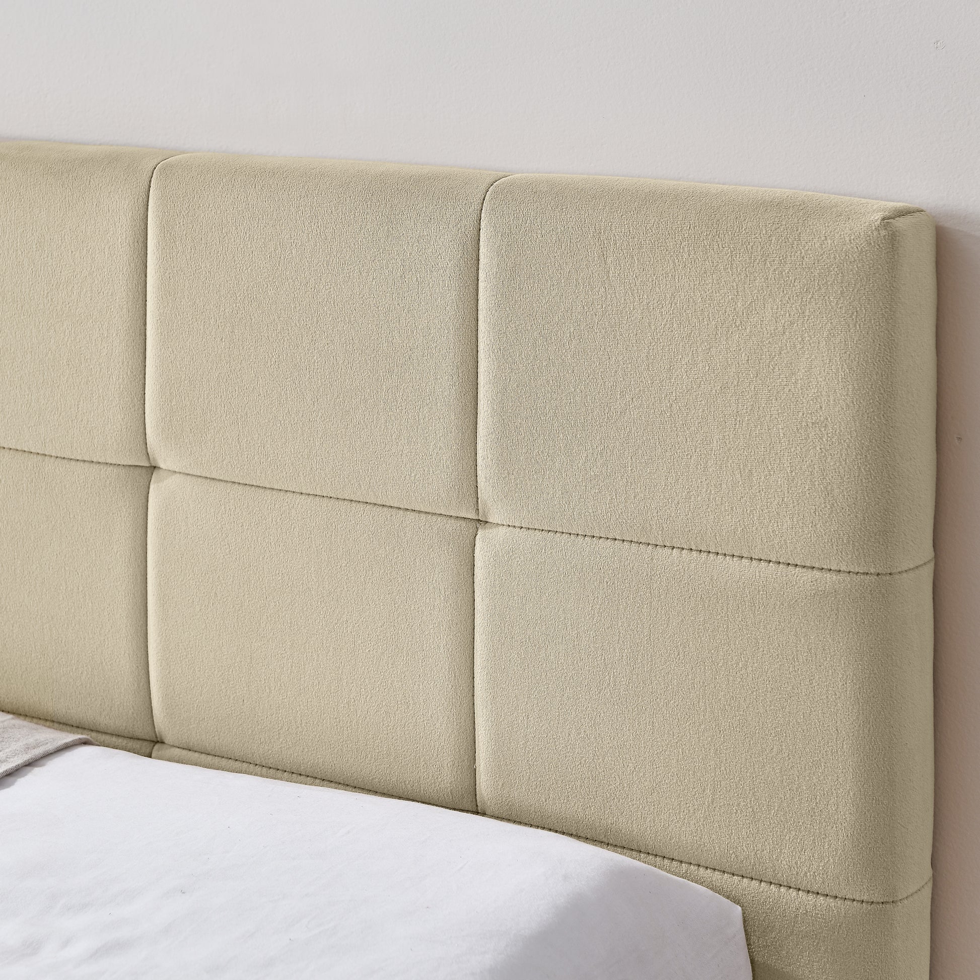 Full Size Upholstered Tufted  Bed Frame, Sofa Bed Frame With Comfortable Backrest And Armrests, Full Size Bed For Bedroom, Living Room,Velvet, NEW BEIGE 80.5x59x30.5