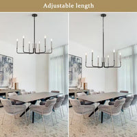 Roxsanne 6-Light Nickel/Black Dimmable Classic Chandelier Rustic Linear Candle-Style Kitchen Island Light Fixture