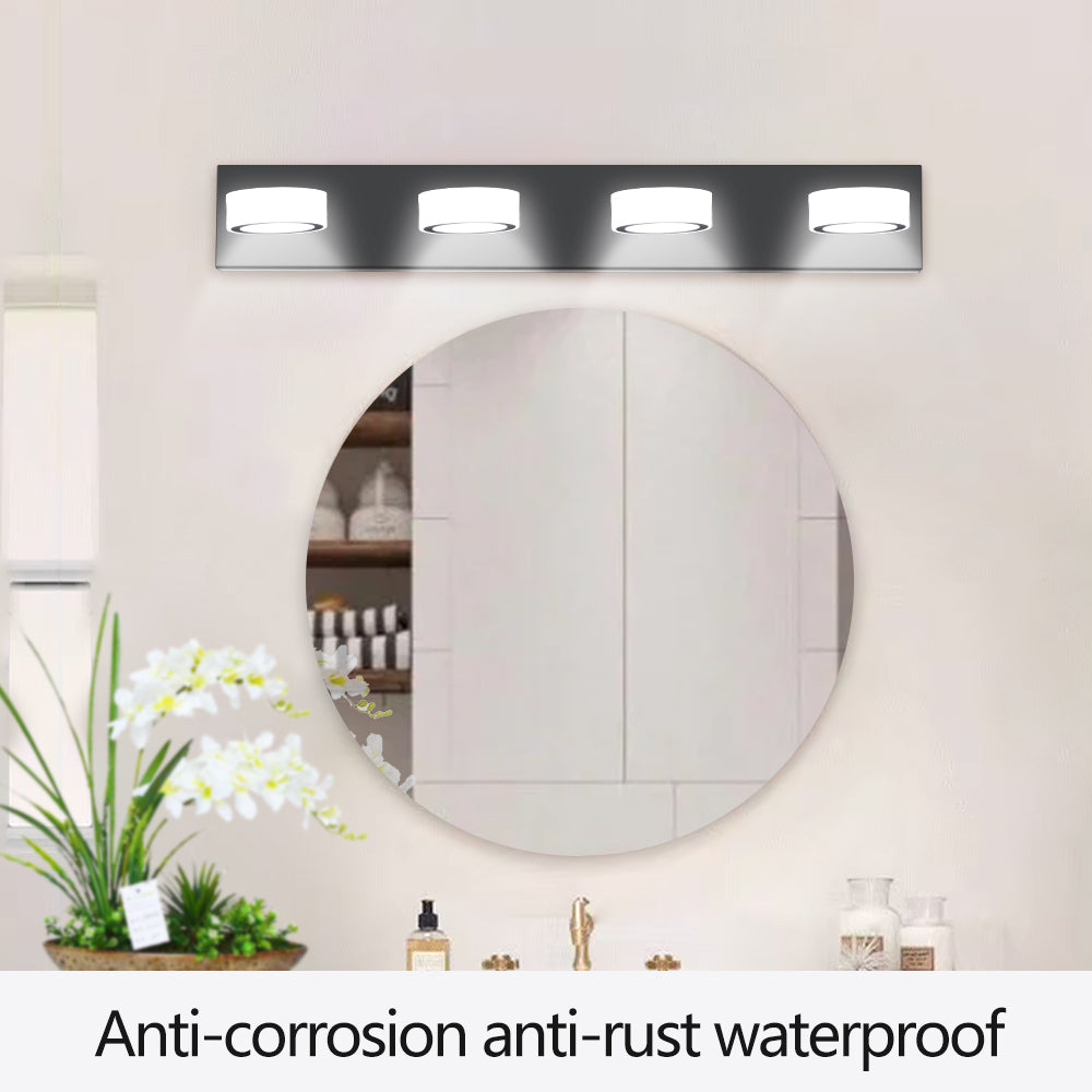 29in  Modern 4-Light LED Vanity Light, Sleek Black Bathroom Wall Light Fixture For Mirror, Shower, And Bathroom Decor