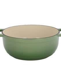 Cast Iron 6QT Cookware Gradient Green With Two Silicone Gloves Enameled Pot