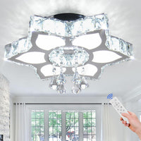 11.8" Crystal Ceiling Light, Flush Mount LED, Warm White