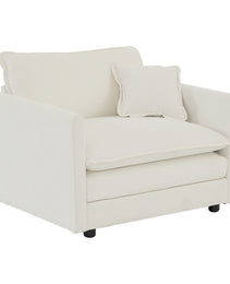 2 Seater Loveseat And Chair Set, 2 Piece Sofa & Chair Set, Loveseat And Accent Chair , 2-Piece Upholstered Chenille Sofa Living Room Couch Furniture1-2 Seat  ,White Chenille