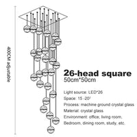 Spiral Staircase Living Room Chandeliers Crystal Ball Led Ceiling Light Lustre Chandelier Modern 2026 Decoration Bedroom Dining
