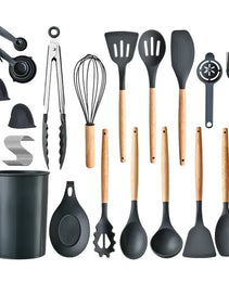 35Pcs Kitchen Cooking Utensils Set Spatula Set Baking Utensil Set Kitchen Accessories Necessities With Holder Egg Whisk Separator Tong Turner Spoons Cups