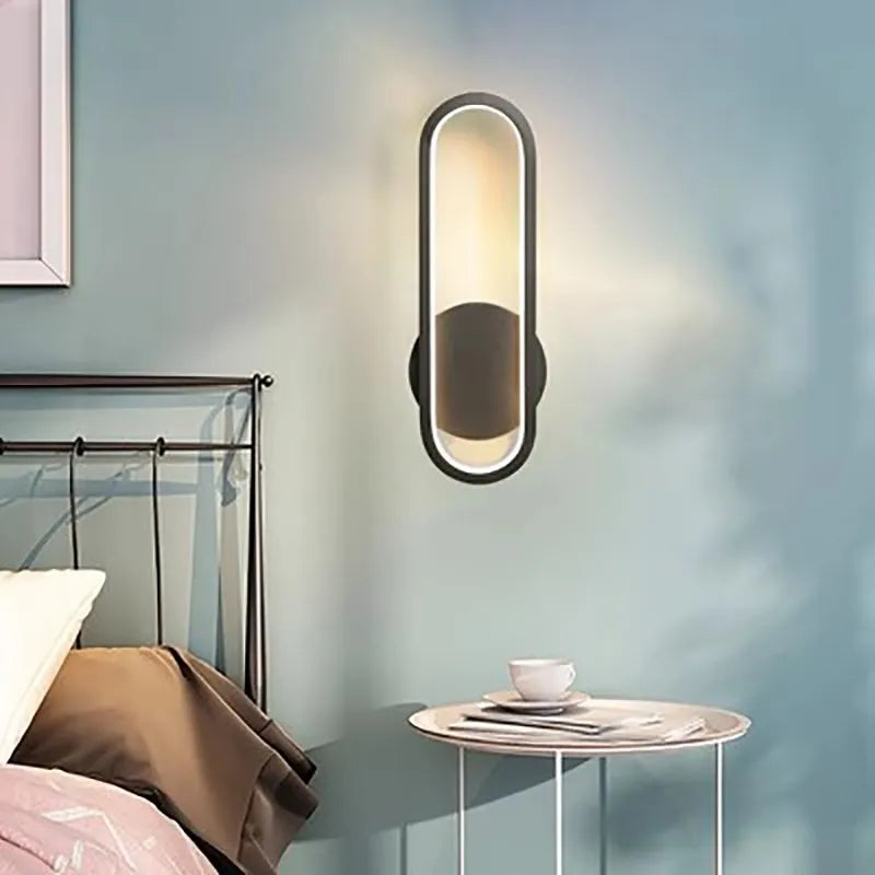 Modern Minimalist Wall Lamps Home Decor Living Bedroom Bedside AC96V-260V LED Sconce Black White Ceiling Light Aisle Decoration