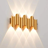 Aluminum Golden Body LED Wall Light Outdoor Waterproof IP65 Porch Garden Sconce Balcony Wall Lamp AC110V 220V