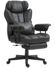 396lbs. Big and Tall Office Chair, Executive Office Chair with Footrest, Lumbar Support, and Reclining Function, Black
