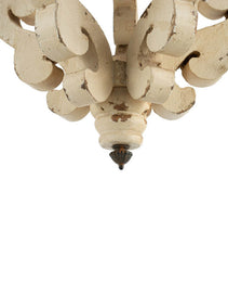 Farmhouse Chandelier, Dilapidated White Chandelier French Country Wood Chandelier
