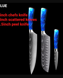 8-inch Chef Knife with Blue Resin Handle