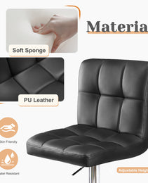 Square Cushion Bar Stool With Backrest