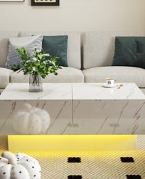 Coffee Table With Sliding Tabletop, Center Table With Hidden Storage Compartment, Extendable Table For Living Room