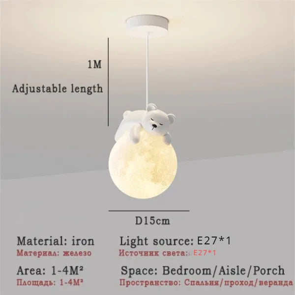 Creative Cartoon Animals LED Hanging Chandelier for Living Room Kid’s Bedroom Bedside Lamps Home-appliance Decor Pendant Lights