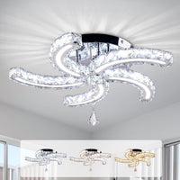 11.8" Crystal Ceiling Light, Flush Mount LED, Warm White