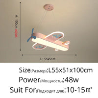 2025 Modern Pink Blue Chandelier Led Deco Designer Aircraft Lamp Baby Girl Boys Home Decor Kids Room Chandelier Lighting