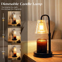 2 Pack Candle Warmer Lamp with Timer,Dimmable,Adjustable Height