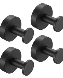 Round Base Wall Hanging Coat Hook With Screws- Matte Black Towel Hook, 4 Pack, For Entry Shoe Cabinet, Wardrobe Bathroom Bedroom Furniture Hardware