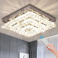 11.8" Crystal Ceiling Light, Flush Mount LED, Warm White