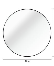 Black  16 Inches Metal Round Bathroom Mirror