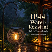 Solar Powered LED Hanging Floor Lamp Outdoor Hollow Outlight Garden Landscape Night Light Outdoor Feng Shui Decorative Light