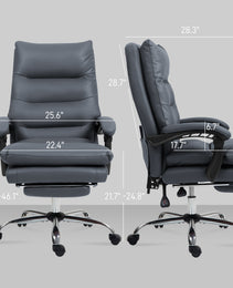 Microfibre Massage Office Chair, Heated Reclining Chair With Footrest