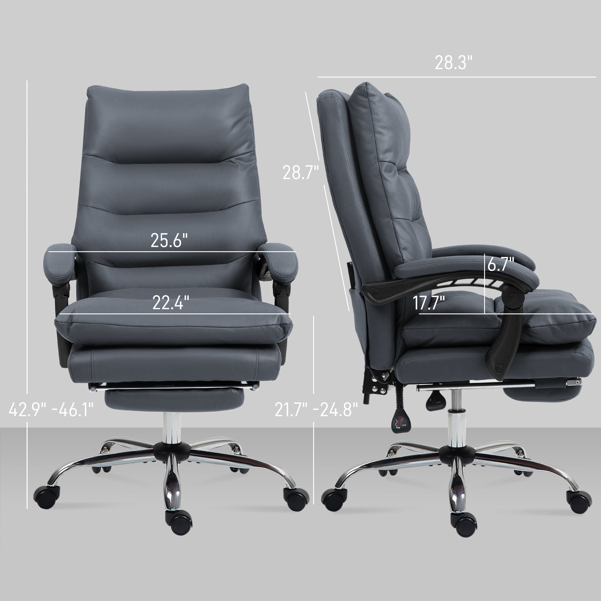 Microfibre Massage Office Chair, Heated Reclining Chair With Footrest