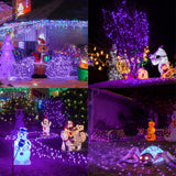 200pcs 66ft Halloween Fairy String Lights 8 Lighting Modes Mini Plug-in String Lights Indoor And Outdoor Christmas Garden Wedding Party Decoration Purple - CJDS - FC