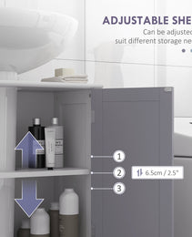 Bathroom Vanities, Bathroom Sink Cabinets with U-Shape Cut-Out and Adjustable Internal Shelf, White and Gray