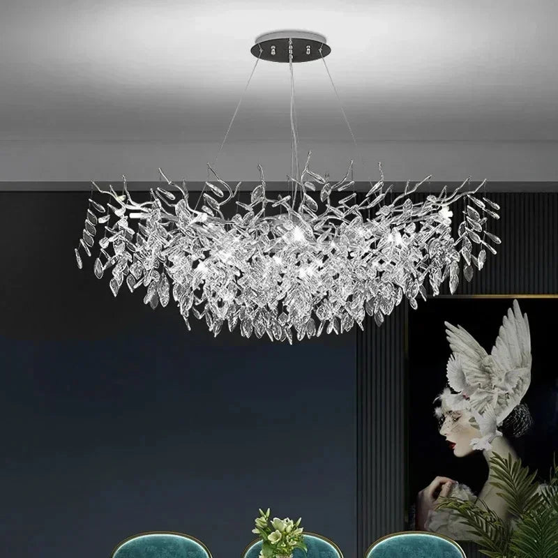 Luxury Modern Crystal Ceiling Chandeliers Pendant Lamps Dining Table Living Room Bedroom Home Decor Led Lights Hanging Fixture