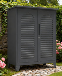 47'' Tall Metal Tool Storage Cabinet, With Ample Storage Space For Garage,Warehouse,Garden,Office, Living Room,Bathroom,Utility Room Slate
