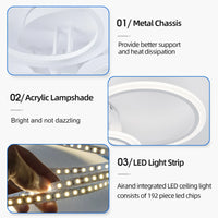 Modern LED Chandelier Home Lighting Ring Ceiling Mount Chandelier Living Room Bedroom Lighting Lustre Ceiling Pendant Lamp