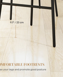 Rattan Counter Bar Stools Set Of 2, 26 Counter Height Barstools With Back, Bar Chairs For Kitchen Island, Brown