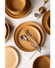 12-Piece Stoneware Dinnerware Sets With Mugs  Microwave & Dishwasher Safe Non-Toxic Dinner Plates Bowls Set  Stackable Matte Glaze Kitchenware For 3