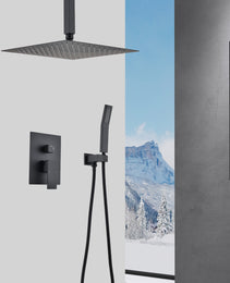 Ceiling Mounted Shower System Combination Kit With Handheld And 16 Inch Shower Head