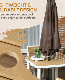5pc Patio Table and Chairs Set, Aluminum Patio Dining Set w/ HDPE Materials, Umbrella Hole, Yellow