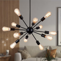 18 Light Gold Sputnik Farmhouse Chandeliers for Dining Room Light Fixture