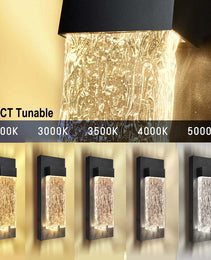 Crystal LED Wall Lights - 12W - 12" - 5CCT Tunable - IP65 - JXLBD12