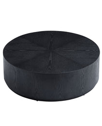35.43 Inch Modern Round Coffee Table MDF Coffee Table For Living Room,Drum Center Table For Apartment,No Need Assembly,Black W2582P188323