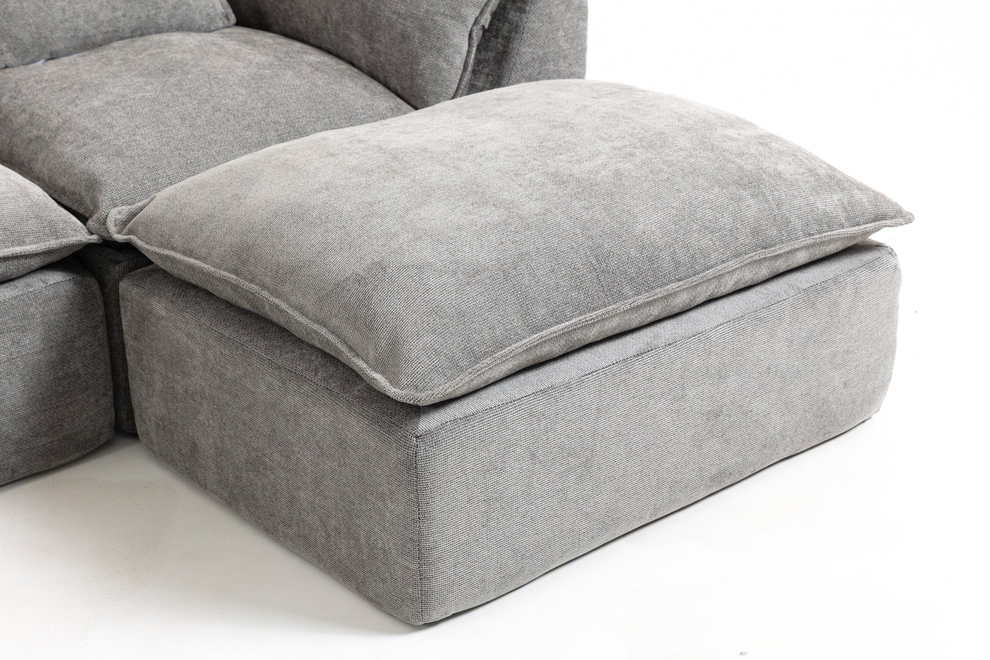 102.3  Width Cloud Couch Oversized Modular Sectional Sofa True Relax Comfy Couches Wide&Deep Seat Sofas For Living Room Furniture Sets, 3Seat With Ottoman