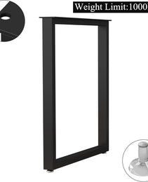 Metal Table Legs 28''x 24'' Heavy-Duty Desk Legs Industrial Furniture Legs For Dinning Table, Computer Table, Office Table 2Pcs-Black