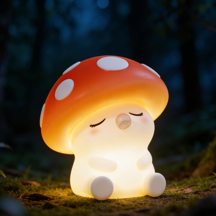 Led Cute Mushroom Night Light, Colorful Dimmable Nursery Kawaii Lamps, Super Squishy Silicone USB Rechargeable beside Lamp, Used for Camping Party Room Decor(Mushroom)